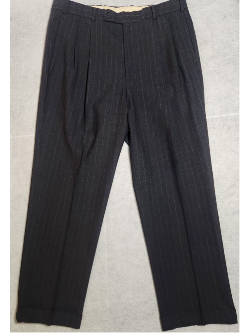 Vintage Men's Brooks Brothers Regent Fit Charcoal Pinstripe Dress Pant Waist 36S